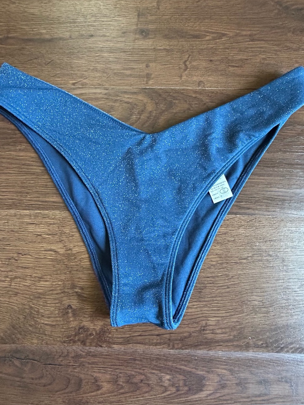 Abercrombie & Fitch High Leg Cheeky Shimmer Bikini Bottoms M